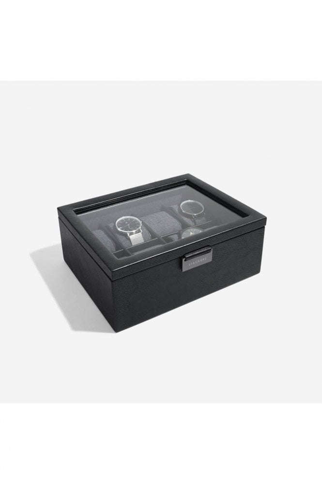 Stackers Men's 8 Piece Black Watch Box 75401