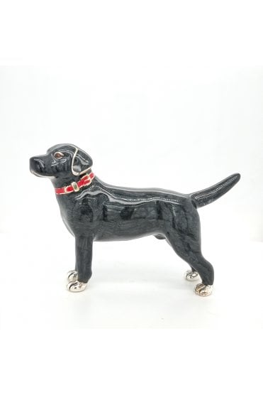  Sterling Silver and Enamel Black Labrador Dog