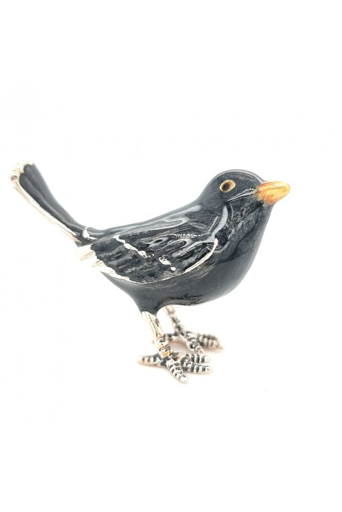 Sterling Silver and Enamel Blackbird