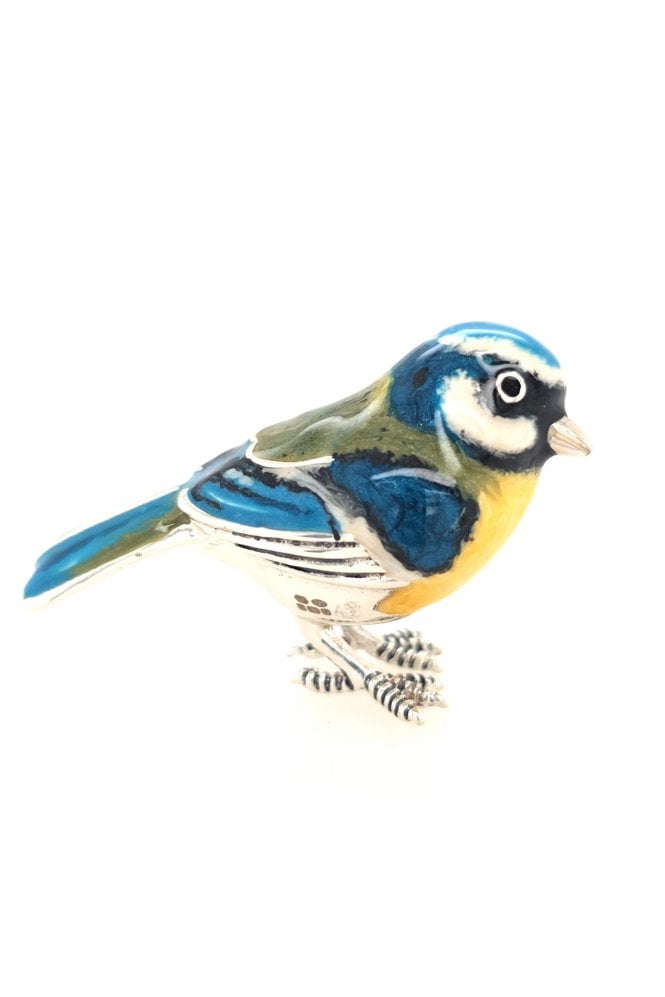 Sterling Silver and Enamel Blue Tit