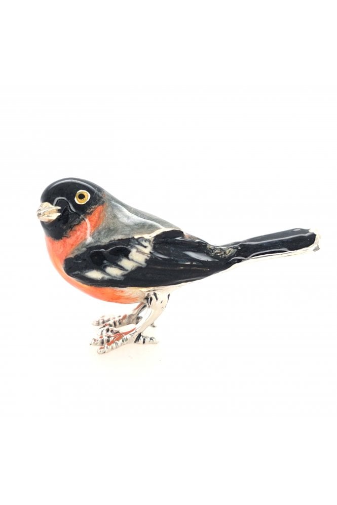 Sterling Silver and Enamel Bullfinch