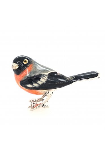 Sterling Silver and Enamel Bullfinch