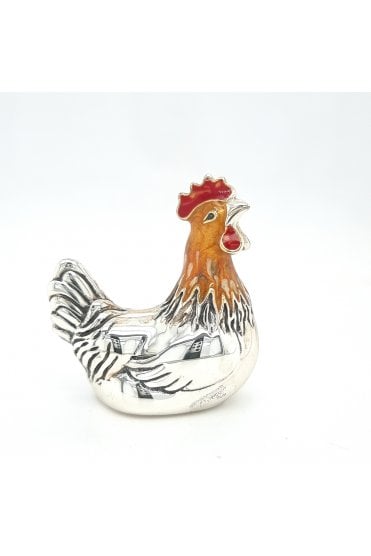 Sterling Silver and Enamel Chicken (Hen)