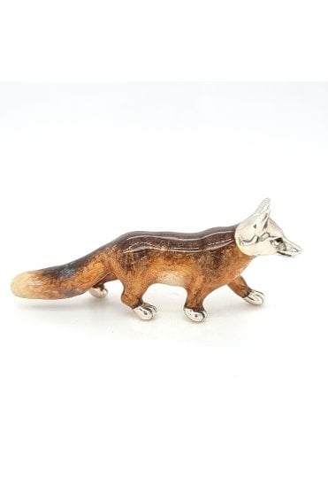 Sterling Silver and Enamel Fox