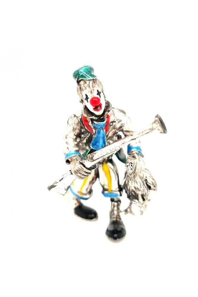 Sterling Silver and Enamel Hunter Clown