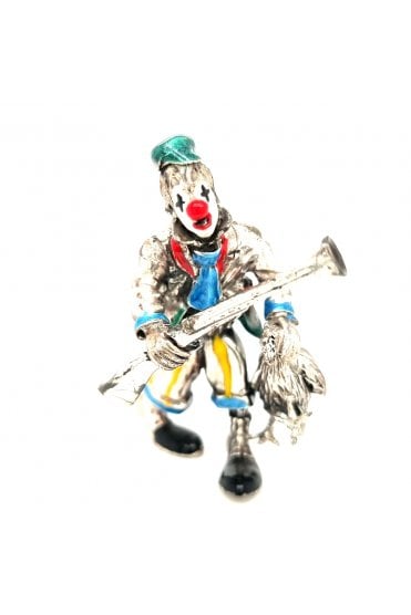 Sterling Silver and Enamel Hunter Clown