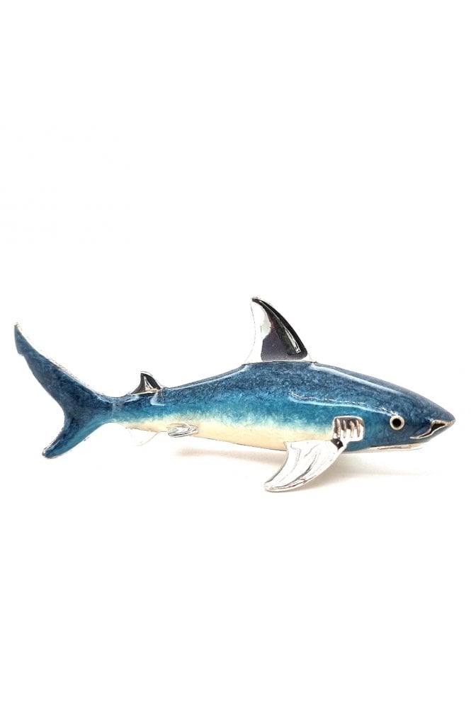 Sterling Silver and Enamel Shark