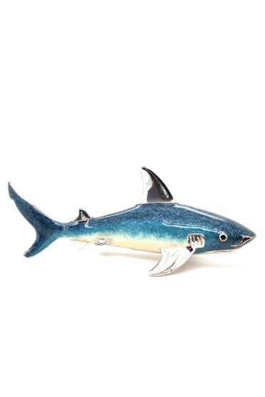 Sterling Silver and Enamel Shark
