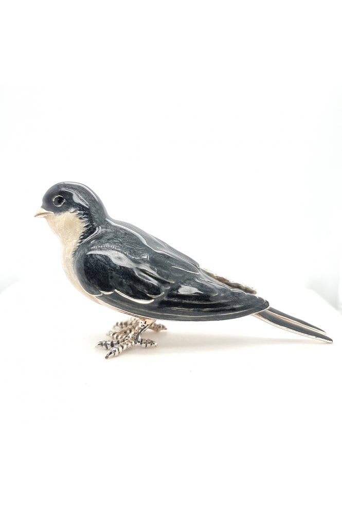 Sterling Silver and Enamel Swallow
