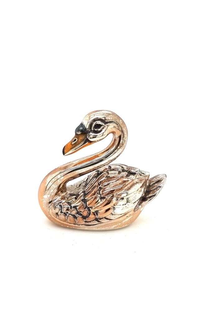 Sterling Silver and Enamel Swan