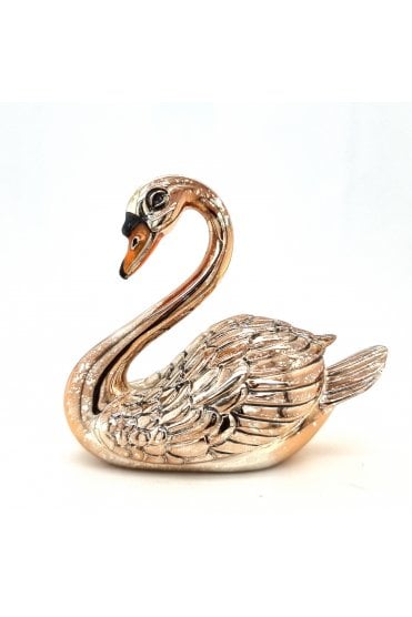 Sterling Silver and Enamel Swan