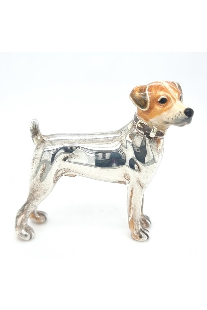 Sterling Silver and Enamel Terrier Dog