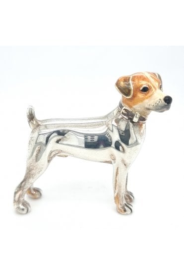 Sterling Silver and Enamel Terrier Dog