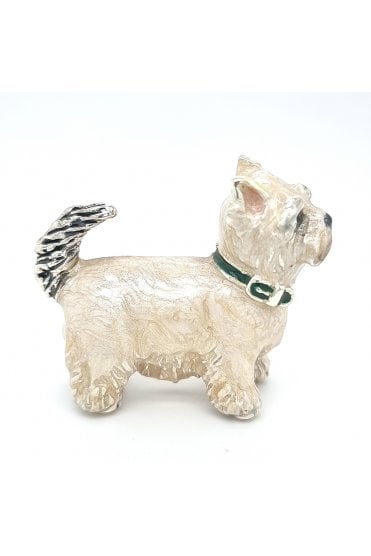 Sterling Silver and Enamel Westie Dog