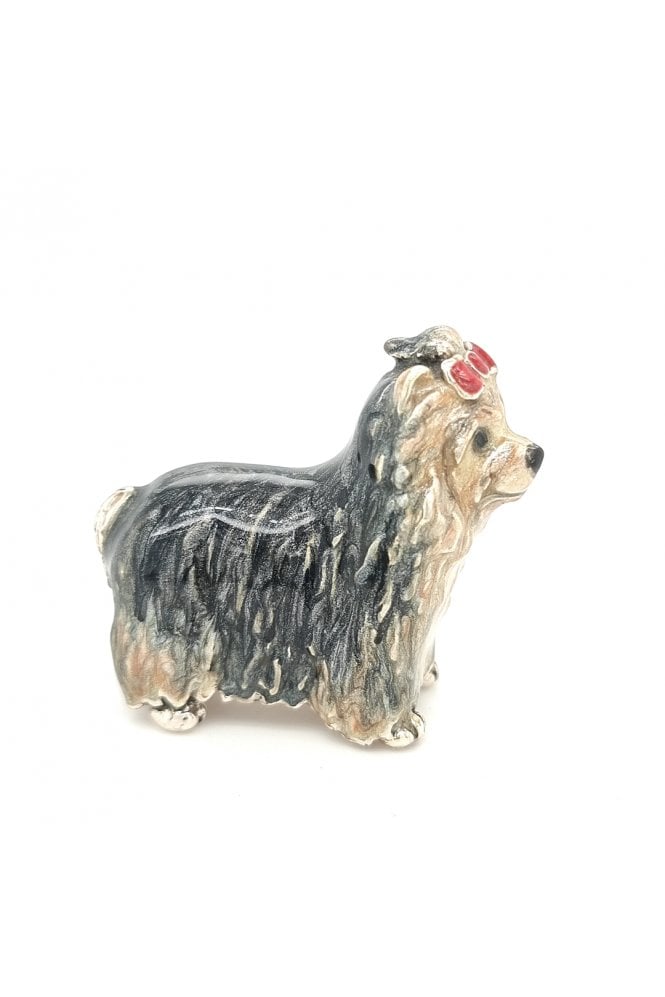 Sterling Silver and Enamel Yorkshire Terrier Dog