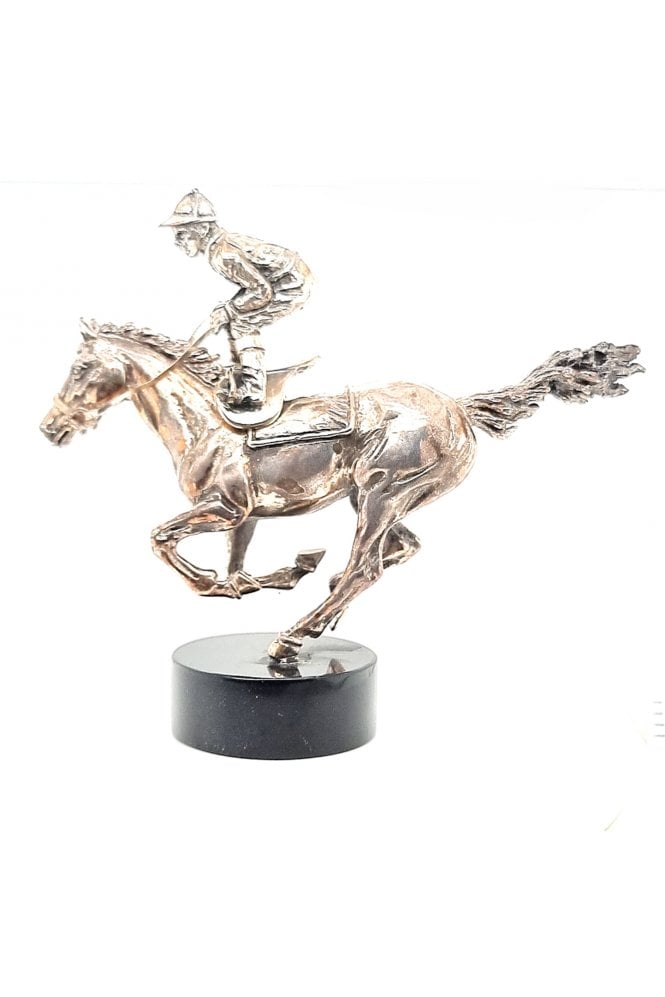 Sterling Silver Jockey on Horse