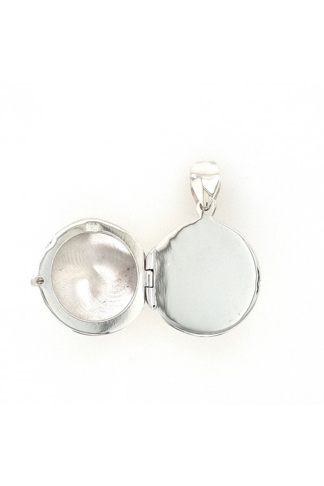 Sterling Silver Memorial Round Locket Able to Hold Cremation Ashes