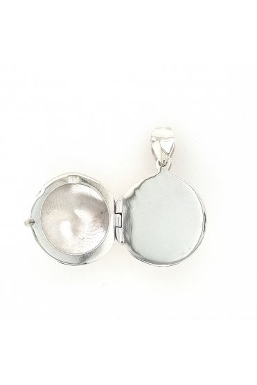 Sterling Silver Memorial Round Locket Able to Hold Cremation Ashes