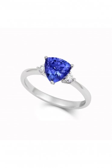 Tanzanite & Diamond 18ct White Gold Ring  CRW1STR7TZ