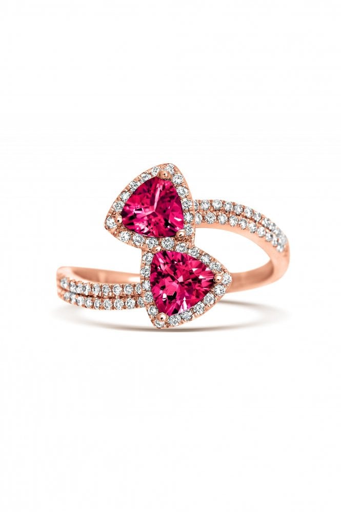 Tivon Tourmaline & Diamond 18ct Rose Gold Ring  RR-0427-PT