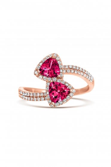 Tourmaline & Diamond 18ct Rose Gold Ring RR-0427-PT