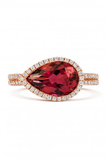 Tourmaline & Diamond 18ct Rose Gold Ring RR-0672-PT