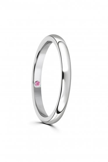 Tourmaline Hidden Gemstone Platinum Wedding Band CCN 3.0 PLT Tourmaline